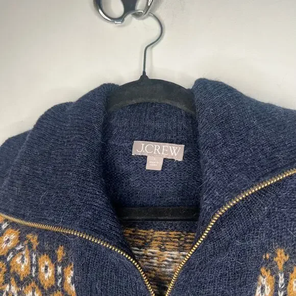J. Crew Fair Isle Half Zip Brushed Yarn Sweater Size Small - Picture 4 of 10